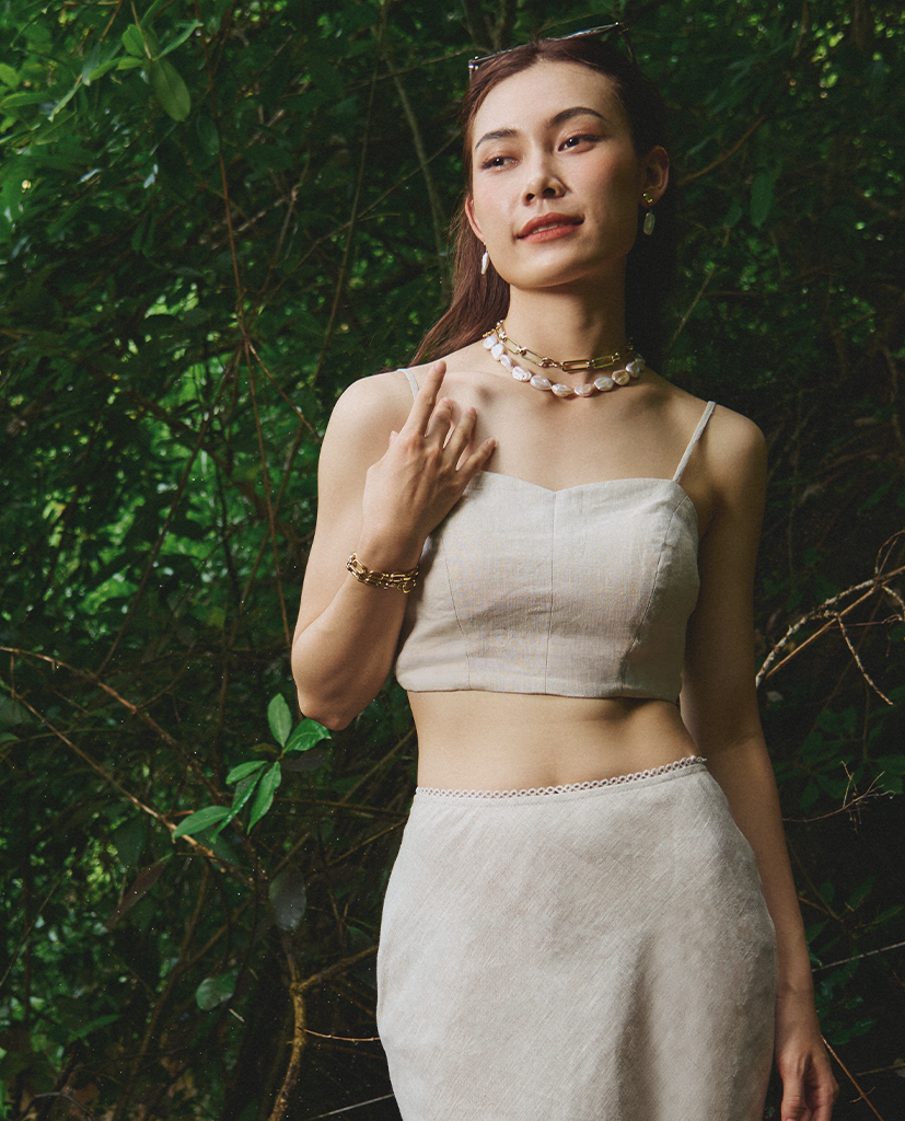  Áo Croptop Linen Lanh TOP208 