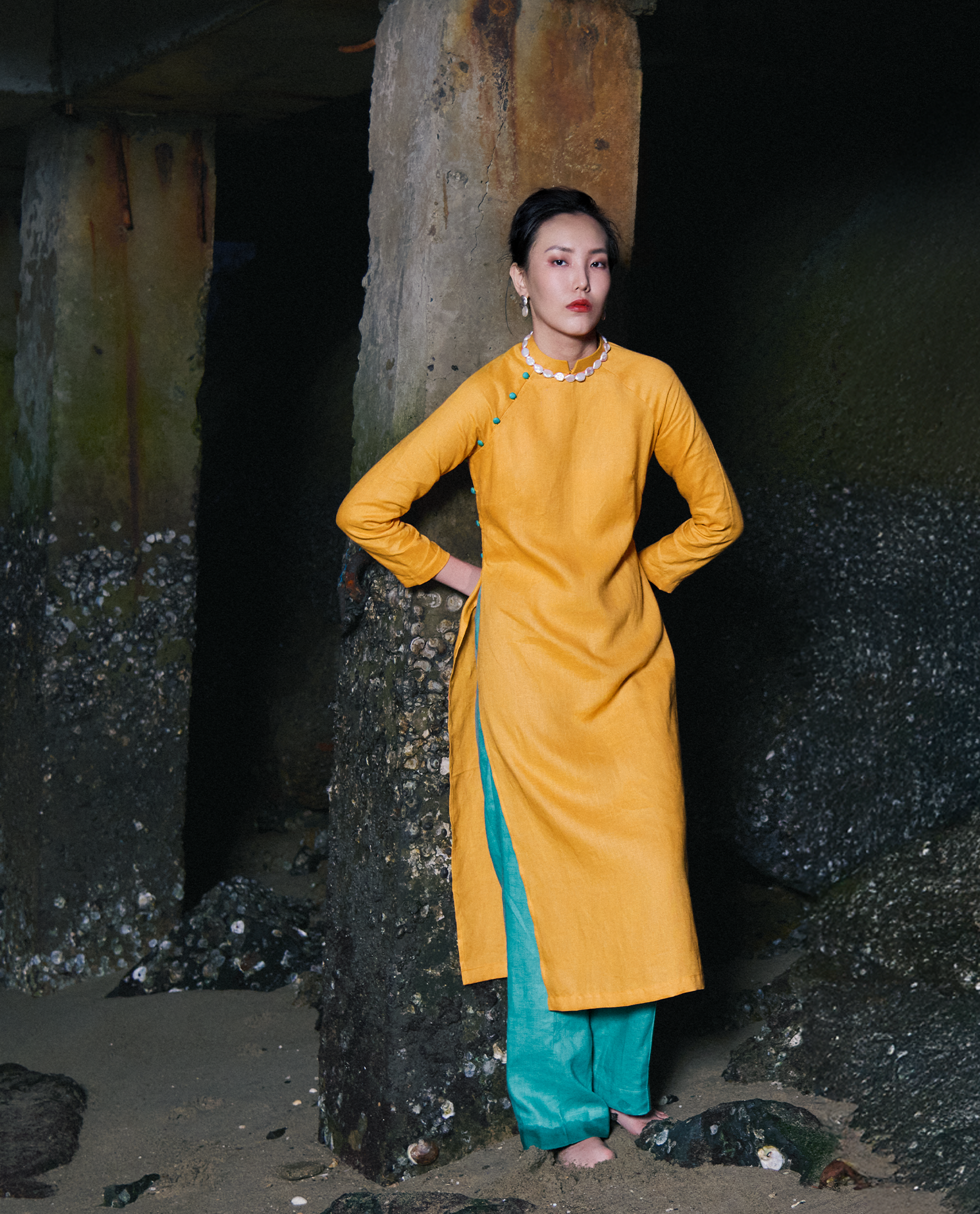  Áo Dài Linen Dã Quỳ ADA007 