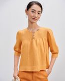  Áo Linen Rua Rút Chỉ Tú TOP201 