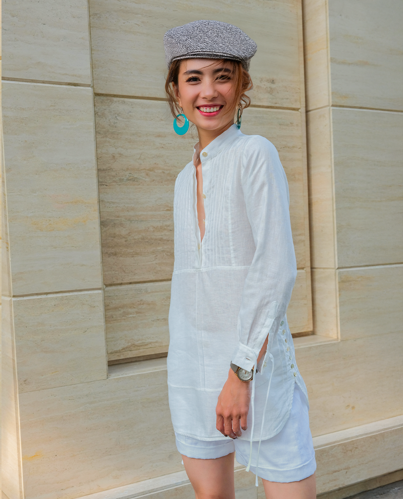  Áo Sơ Mi Cổ Trụ Linen Lan TOP154 