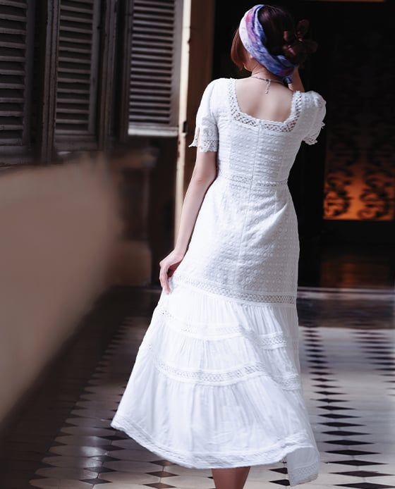 Váy maxi trắng Hà Nội đẹp, nữ tính - Hàng Quảng Châu CC - 475k