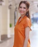  Áo Cổ Lật Linen TOP158 Buttercup Cam Đất Terracotta 