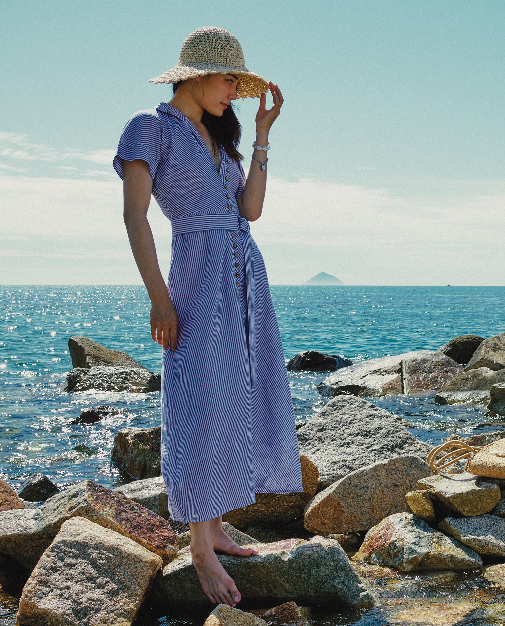  Đầm Maxi Linen Tuyền DRE173 