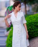  Đầm Vintage Linen Sincerity DRE143 Trắng Ngọc Trai 