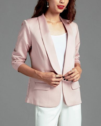 Áo vest nữ trẻ trung áo khoác cao cấp nữ áo blazer hồng | Thời trang thiết kế Hity