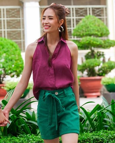 Quần shorts nữ quần ngắn nữ quần linen cao cấp | Thời trang thiết kế Hity