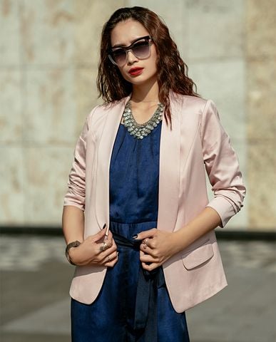 Áo vest nữ trẻ trung áo khoác cao cấp nữ áo blazer hồng | Thời trang thiết kế Hity