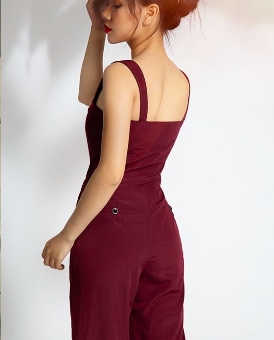 Bộ đồ bay bộ jumpsuit cao cấp jumpsuit hai dây bộ áo liền quần dài | Thời trang thiết kế Hity.