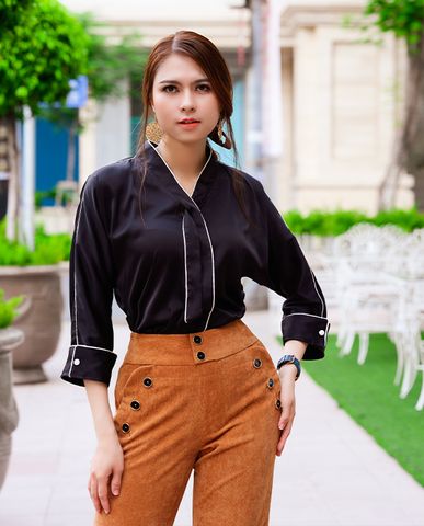  Áo Lụa Tương Phản Jelsa TOP144 