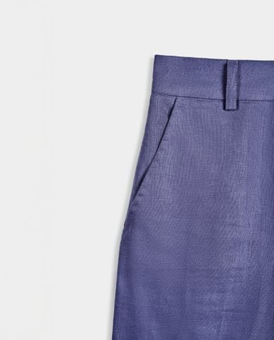 Quần tây ống đứng quần ôm linen vải lanh tím cao cấp | Thời trang thiết kế nguyên bản Hity