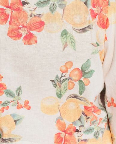 Áo linen hoa áo croptop tay phồng cổ vuông áo kiểu nữ dễ thương | Thời trang thiết kế Hity
