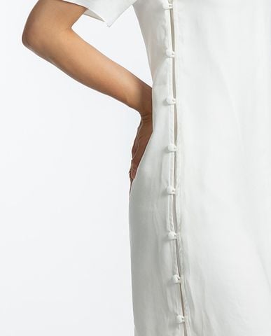 Đầm suông trắng mẫu đầm đẹp tuổi trung niên váy đầm thiết kế cao cấp | Thời trang thiết kế Hity