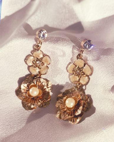 Bông tai vintage hoa tai bohemia khuyên tai vàng trang sức đẹp phụ kiện thời trang cao cấp | Thời trang thiết kế Hity