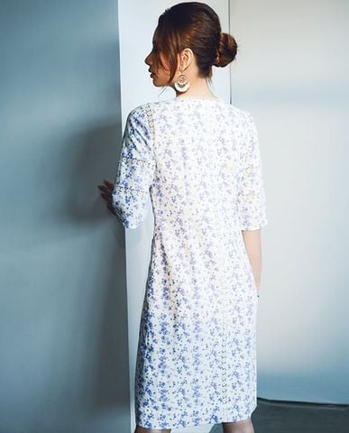 Đầm linen hoa đầm suông chữ A cao cấp mẫu đầm công sở đẹp nhất | Thời trang thiết kế Hity