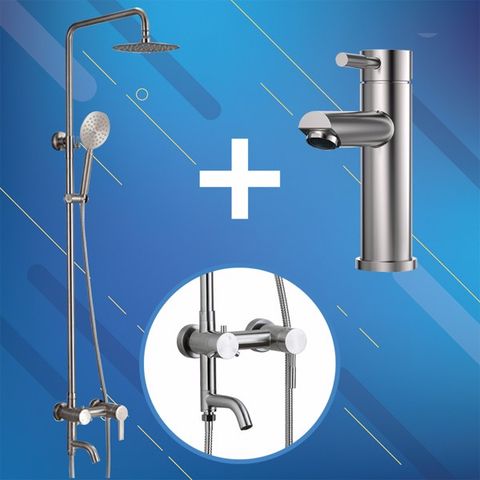 COMBO SEN CÂY NÓNG LẠNH INOX 304 M1406 + VÒI LAVABO NÓNG LẠNH INOX 304 MA1417