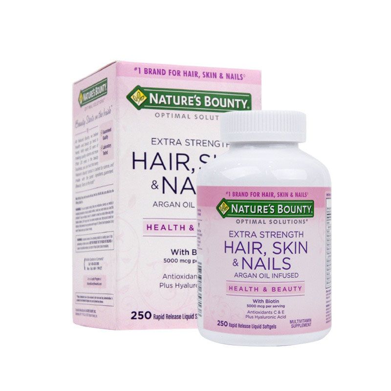 Viên uống Hair Skin Nail Nature's Bounty hộp 250 viên