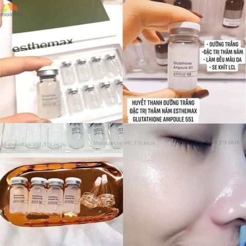 SERUM TẾ BÀO GỐC TRẮNG DA GLUTATHIONE AMPOULE 551 ESTHEMAX HÀN QUỐC (NGUYÊN HỘP 10 LỌ)