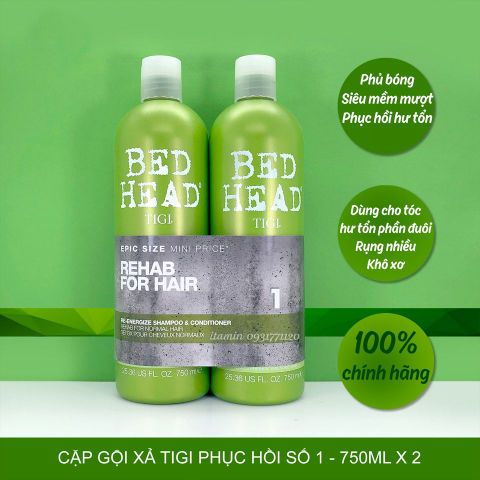 DẦU GỘI VÀ XẢ TIGI BED HEAD URBAN ANTIDOTES XANH LÁ