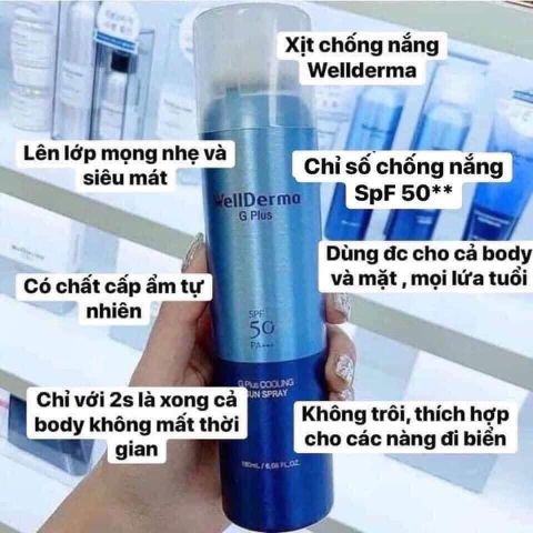 XỊT CHỐNG NẮNG BẠC HÀ WELLDERMA