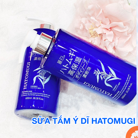 SỮA TẮM Ý DĨ HATOMUGI MÀU XANH - 600ml