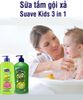 Sữa tắm gội xả Suave Kids 3 in 1 mẫu mới chai có vòi (1.18L)