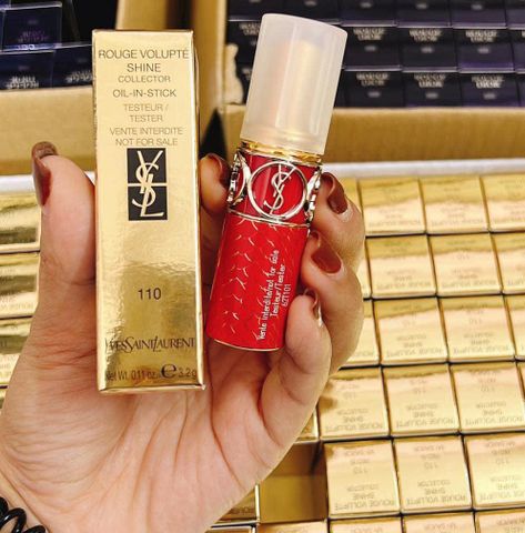 Son YSL Rouge Volupté Shine Màu 110 Red Is My Savior - đỏ ánh cam ( Phiên Bản Giới Hạn)