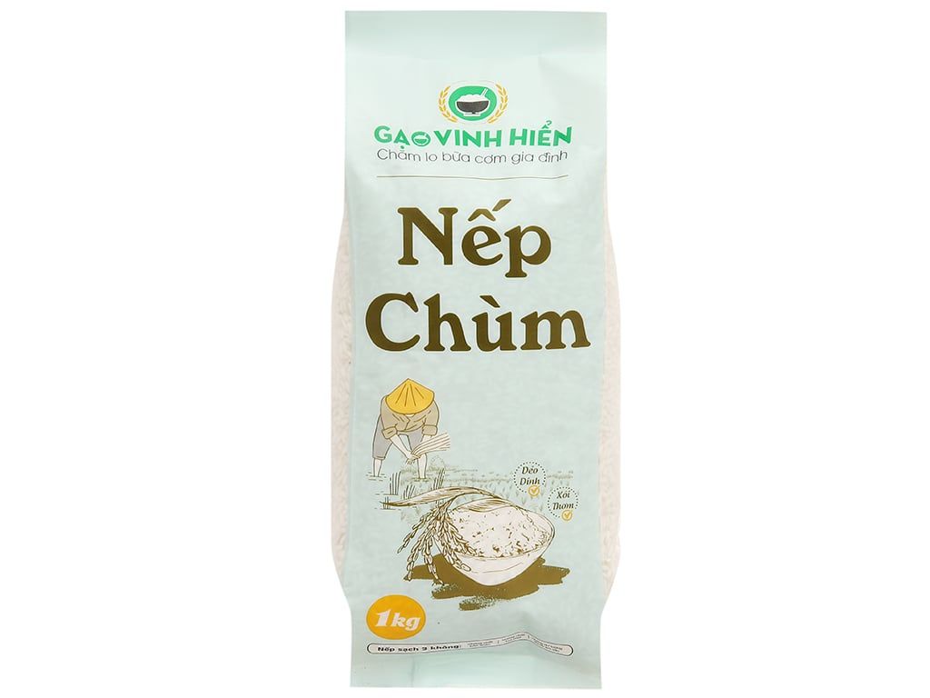  Gạo Nếp Chùm Vinh Hiển - Túi 1Kg 