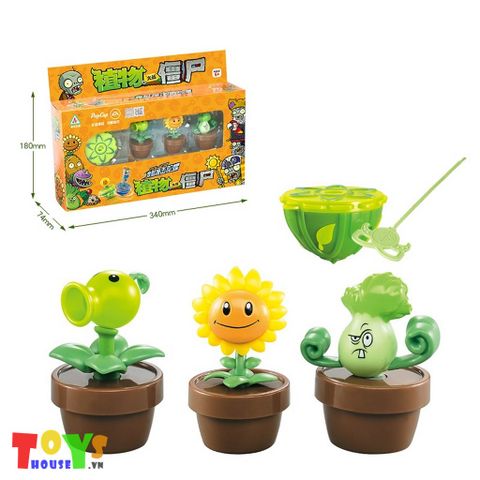 Bộ Con Quay Và 3 Plants Đồ Chơi Mô Hình PVZ 1 