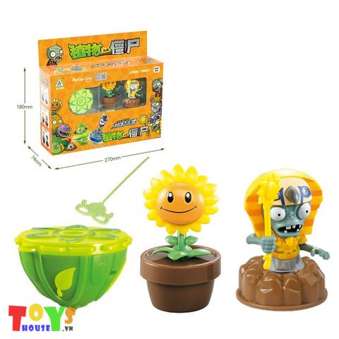 Bộ Con Quay 1 Đồ Chơi Plants Hoa Hướng Dương 1 Zombie Ai Cập