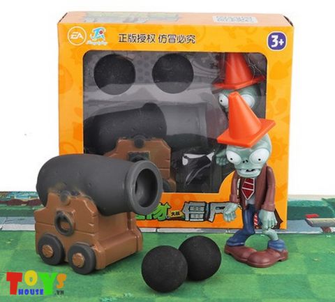 Hộp Đồ Chơi 1 Đại Bác 1 Zombie Đội Nón Giao Thông pvz022