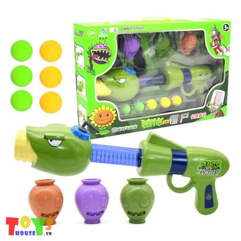 Bộ Súng Đồ Chơi Corn Cannon Dài Cùng 3 Hủ PVZ Tập Bắn