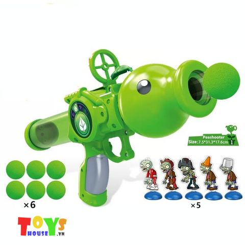 Súng Đồ Chơi PvZ Peashooter Bắn Banh Mút