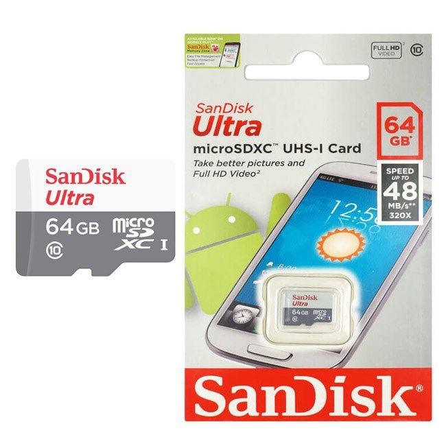 Thẻ Nhớ Micro SDHC SanDisk Ultra 64GB UHS-I - 48MB/s