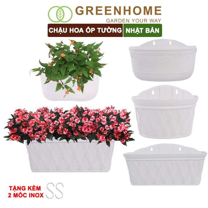 Chậu nhựa trồng cây Nhật Bản, Daiwa, ốp trường, treo hoa ban công, sân vườn, độ bền 5 năm, nhiều kích thước |Greenhome