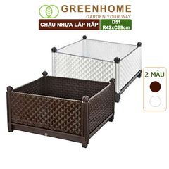 Chậu nhựa trồng rau Nhật Bản, Daim, D51xR42xC29cm, dễ lắp ráp, độ bền 5 năm