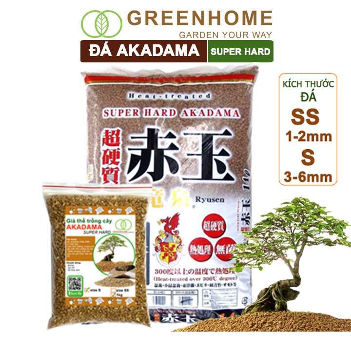 Đá Akadama, loại siêu cứng, làm đất, phân nền thủy sinh, bonsai, sen đá, nhiều size lựa chọn |Greenhome