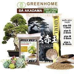 Đất akadama Greenhome, giá thể bonsai, sen đá, phân nền thủy sinh, bonsai nhiều size lựa chọn