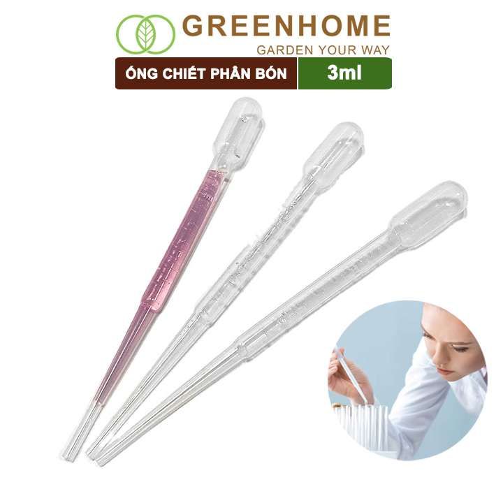 Ống pipet 3ml, D15cm, chiết phân bón dạng nước, có vạch định lượng, đa năng, tiện dụng