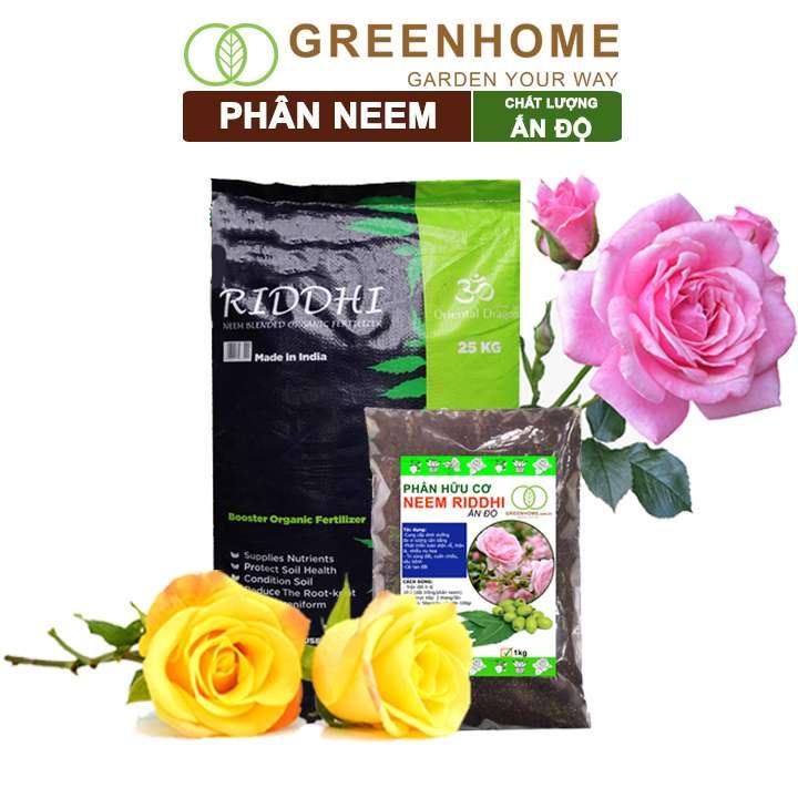 Phân bón hữu cơ Neem nguyên chất Greenhome, trị sùng đất, cuốn chiếu, hỗ trợ kích rễ, mầm, hoa, thân, lá
