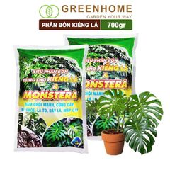 Phân bón kiểng lá, monstera, Greenhome, bao 700gr, đâm chồi mạnh, cứng cây, rễ khoẻ, lá to, dày