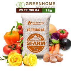 Vỏ trứng gà đã qua xử lý Sfarm, bao 1kg, giúp cây khoẻ, chống côn trùng, sâu bọ |Greenhome