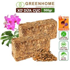 Xơ dừa cục , viên 500gr, sơ dừa nén, nở gấp 5 lần, kích thích rễ,  thoát nước tốt giá thể kiểng lá, phong lan