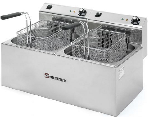 Sammic - Compact Fryer with 2 Removable Tanks - F-3+3/ F-8+8/ F-10+10 - Gastronorm Series