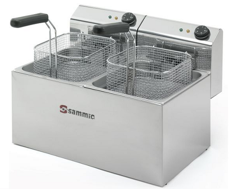 Sammic - Compact Fryer with 2 Removable Tanks - F-3+3/ F-8+8/ F-10+10 - Gastronorm Series