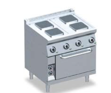Bếp điện 4 họng vuông kèm lò nướng - E704EFN - Emmepi