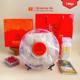  100gr Yến Sạch Miếng Vuông Nhiều Sợi, Nở Nhiều - Hộp 9-10 Lần Dùng - Tặng kèm thố sành cao cấp 
