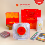  50gr Yến Thô Nguyên Tổ Ít Lông, Nhiều Sợi, Nở Nhiều - Hộp 6-7 Tổ - Tặng kèm thố sành cao cấp và nhíp 