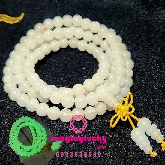 Tràng hạt dạ quang quấn tay 4 vòng, đeo cổ lần hạt niệm Phật 108 hạt 8li