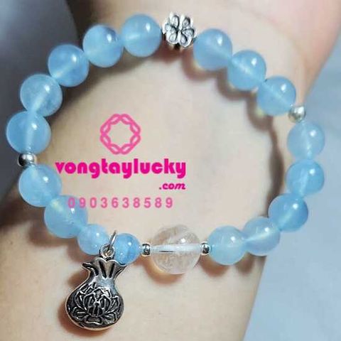 vòng tay đá phong thủy, vòng tay mệnh thủy, vòng tay đá aquamarine, vòng tay ngọc xanh biển
