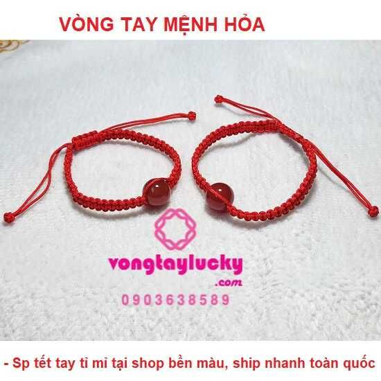Vòng tay chỉ đỏ cặp đôi tết mã nảo đỏ 12li mệnh Hỏa và Thổ